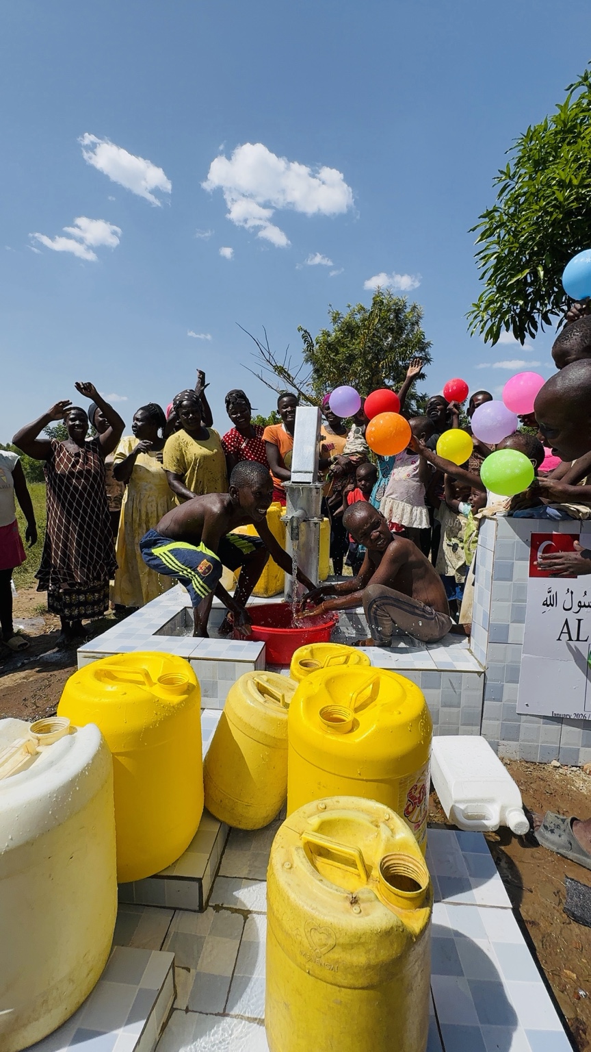 Community gathered at a water project
